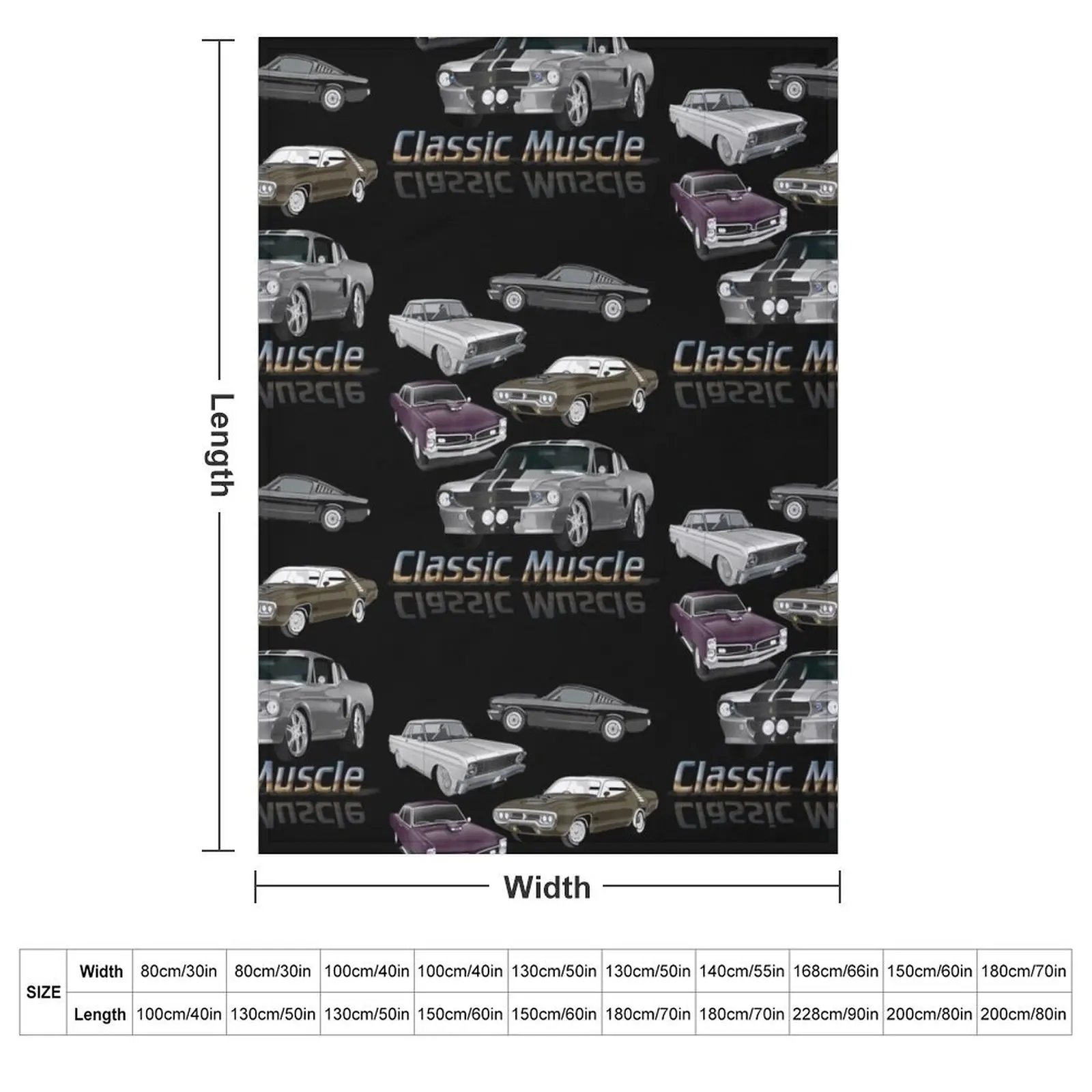 Classic American Muscle Cars Vintage Gift Throw Blanket couch cozy soft plush fuzzy picnic outdoor blanket