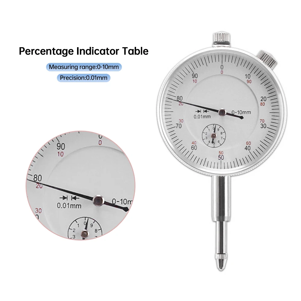 Allsome Precision 0.01mm Dial Indicator Gauge 0-10mm Meter Precise Indicator Gauge Mesure Instrument Tool dial gauge HT1605