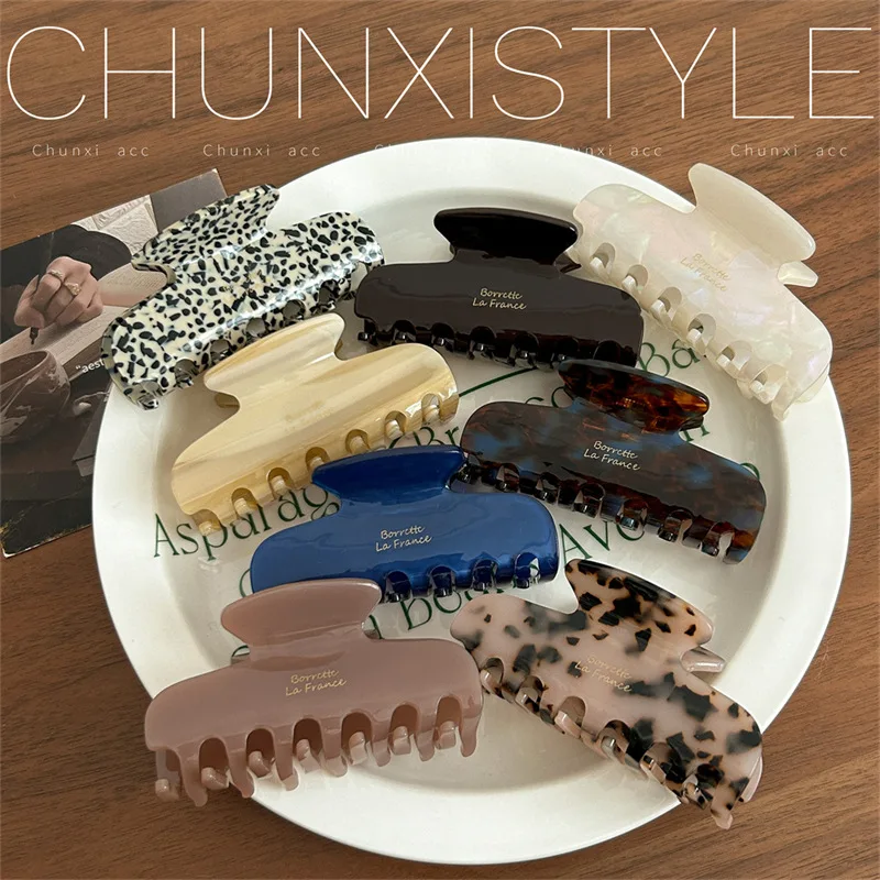 

Fashion Leopard Print Acetate Hair Clips for Women Girls 2026 Trendy High Grade Hair Claw Clips Temperament Half Up Hairstyling