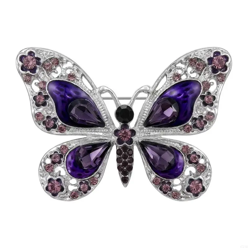  Creative And Delicate Butterfly Shaped Brooch Corsage With Dazzling Rhinestones Enhances Any Outfit