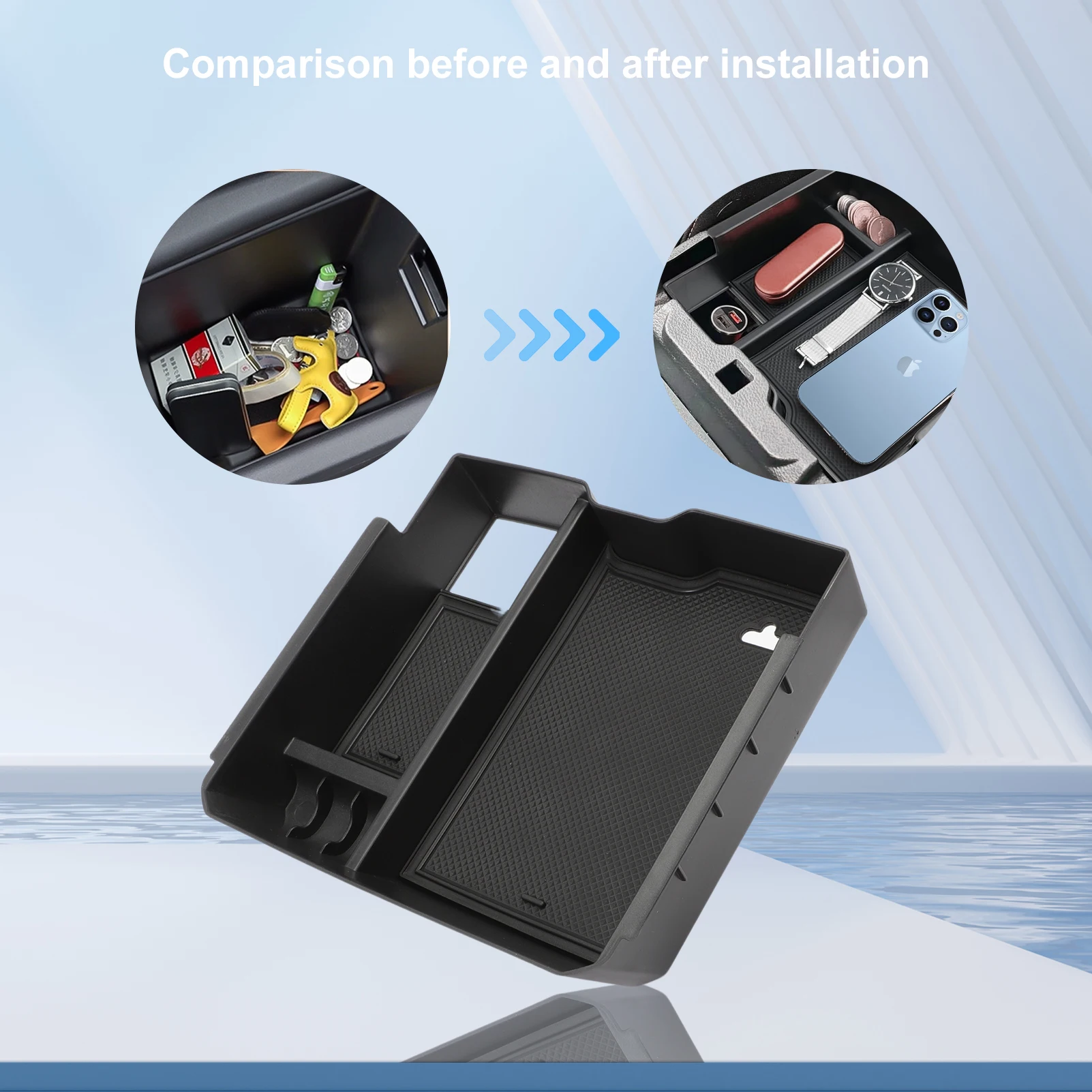 Car Centre Console Storage Box For Ford Ranger T9 2023 2024 2025 / Raptor / Wildtrak X / XL XLT / Limited / Tremor / Platinum