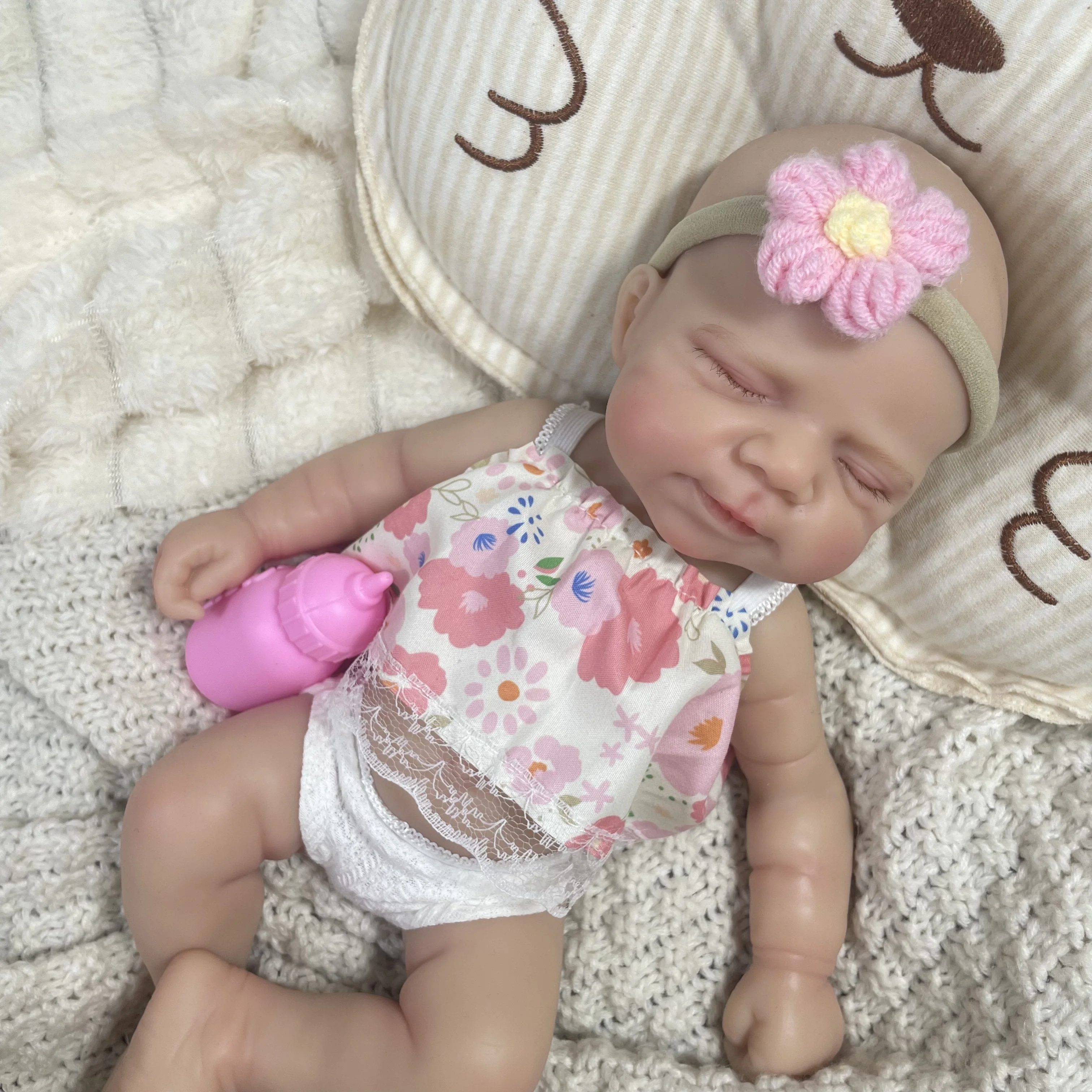 13 Inch Full Body Silicone Pascale Reborn Doll Soft Solid Silicone Girl Washable Doll Christmas Gift Toy