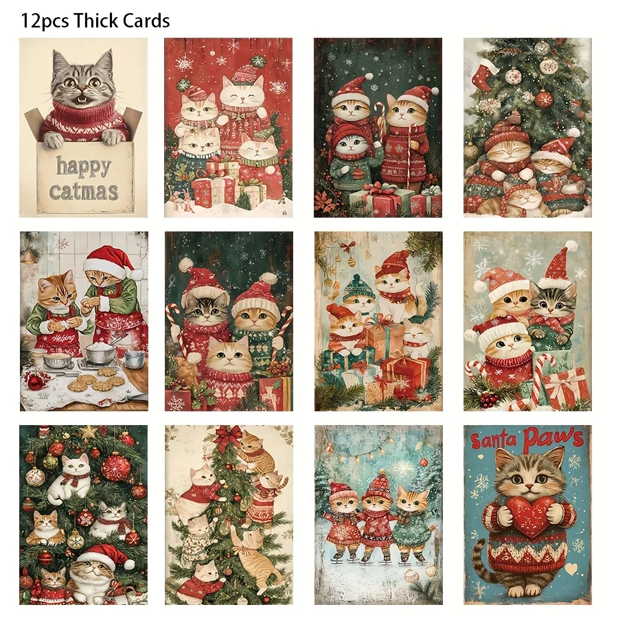 12 بطاقة + 12 ورق حروف + 2 ظرف + 20 ملصقًا مانع للتسرب مجموعة بطاقات بريدية، للحرف اليدوية، وديكور الألبوم، ومستلزمات القصاصات #3