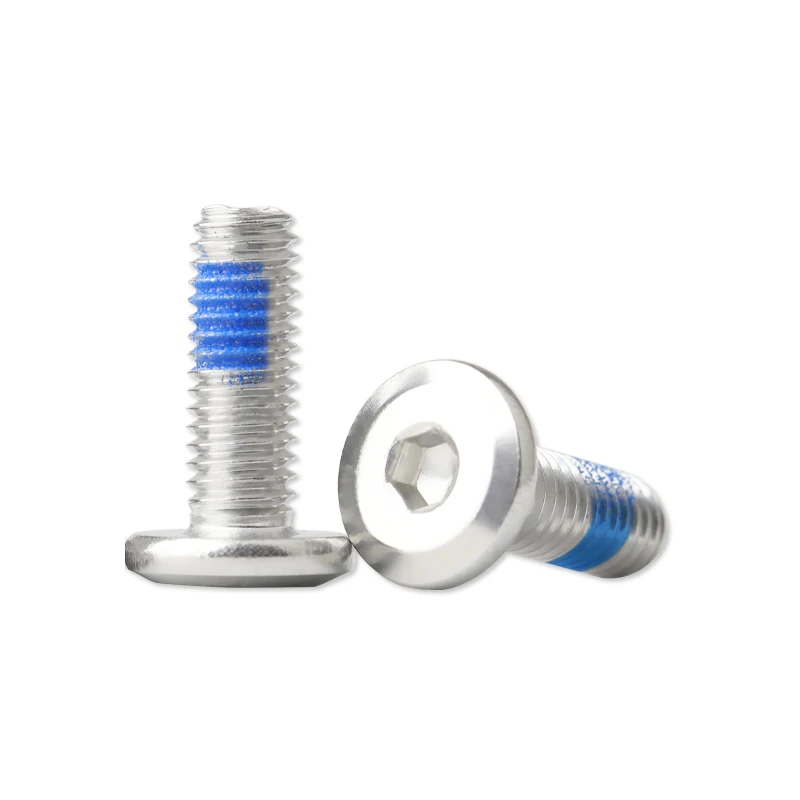 Baut Rivet Furnitur Kepala Datar Besar Hexagon Soket Allen Baja Tahan Karat 304 M6~M12 Setengah Berlapis Lem Biru