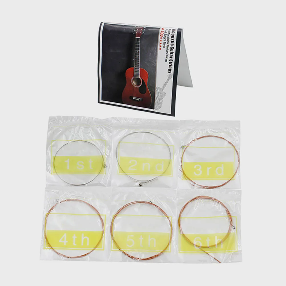 

6 Pcs Guitar Strings Supplies Acoustic Accessories Parts Ballad Stainless Steel