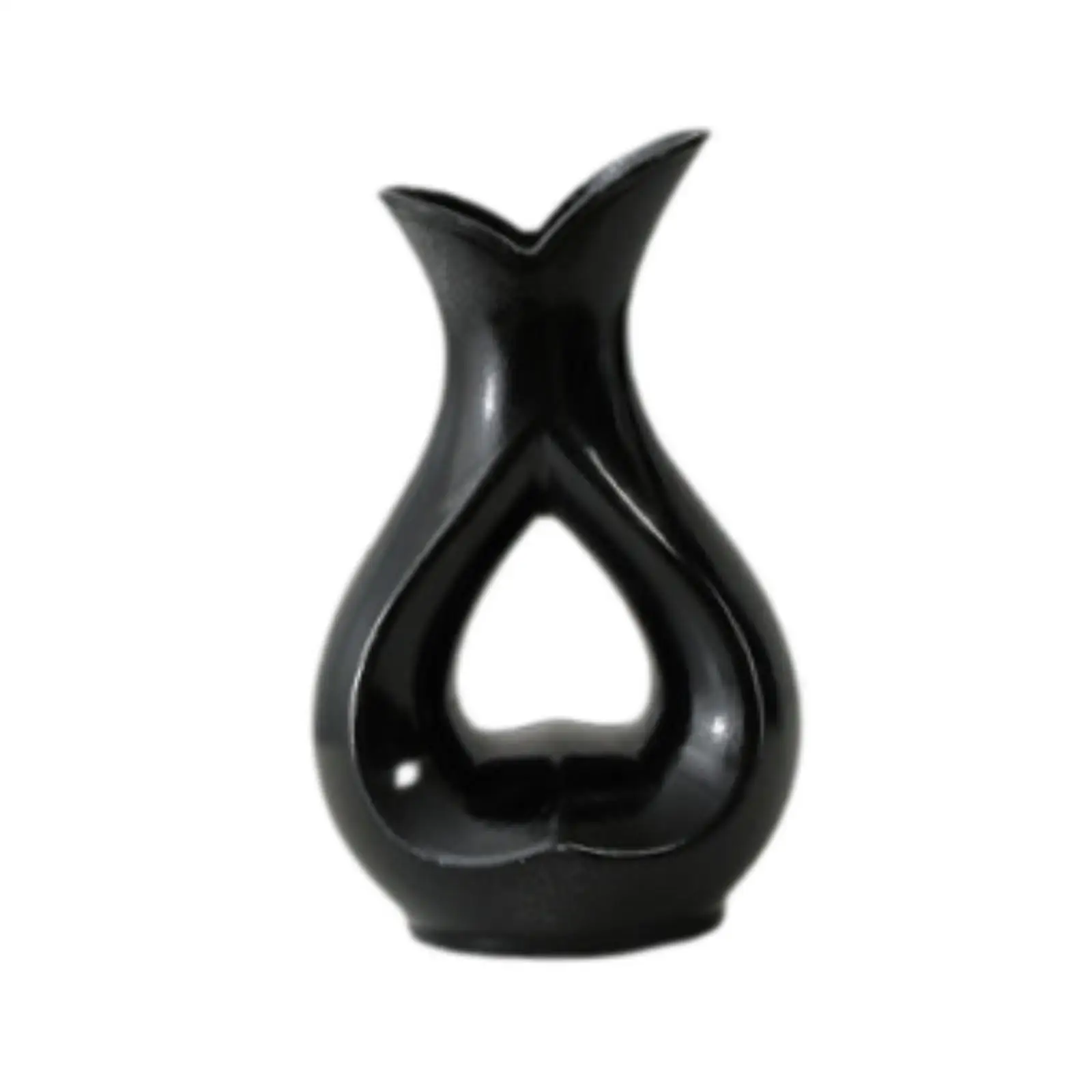 Modern Flowers Vase Heart Design Plastic Decorative Vases Set Table Centerpiece for Home Bookshelf Mantel Wedding Decor