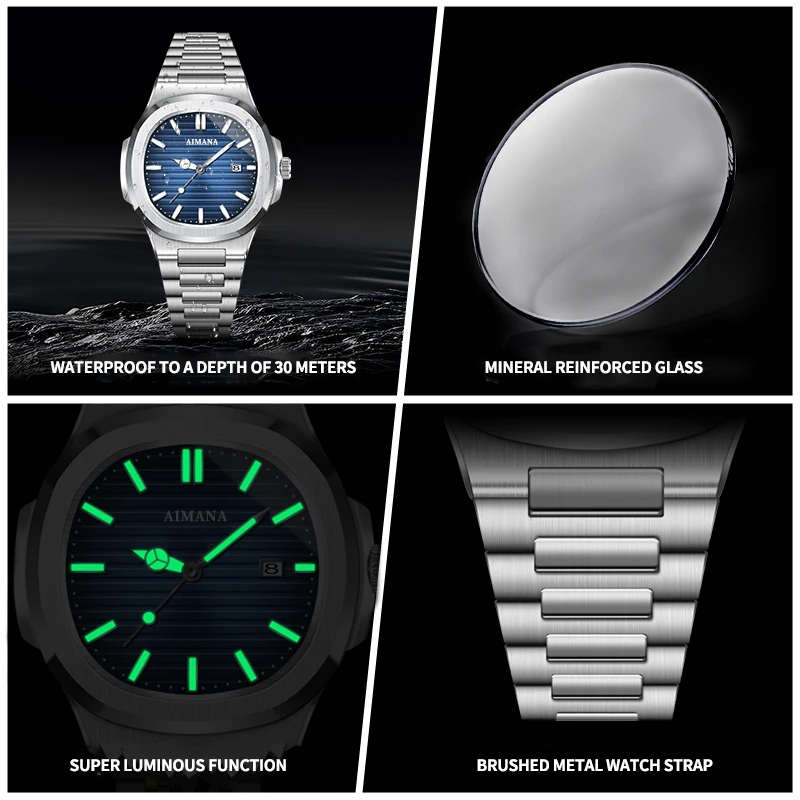 Orologio da uomo AIMANA Orologio da polso al quarzo con display digitale alla moda casual per uomo