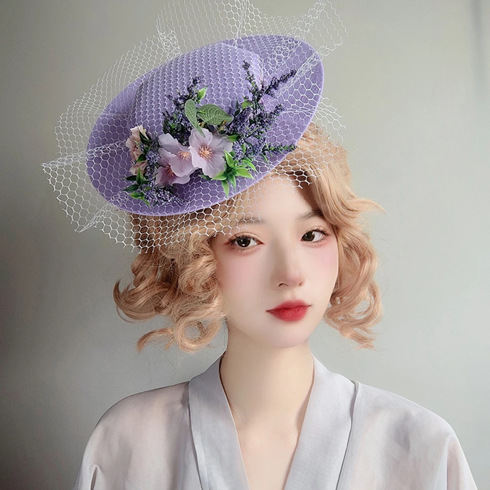 

Top Hat Women Delicate Bride Woolen Headwear Fashion Performance Hat Lightweight Compact Size Beautiful Design Small