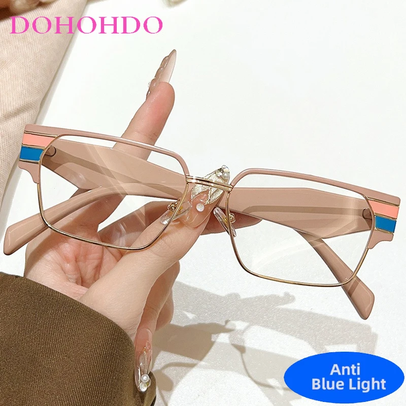 

Trendy Fashion Square Eyeglasses Men Women Fashion Brand Designer Optical Spectacle Anti Blue Light Eyeglasses For Gaming Очки