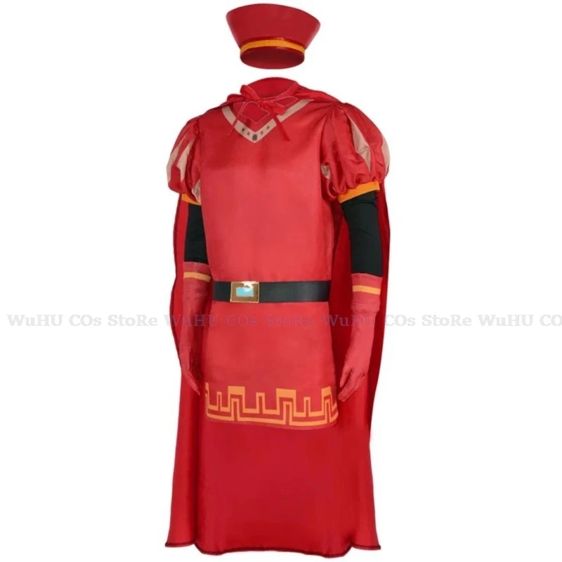 Disfraz de Lord Farquaad de Anime, conjunto de capa roja de la Edad Media, disfraz de actuación para fiesta de Carnaval y Halloween, accesorios