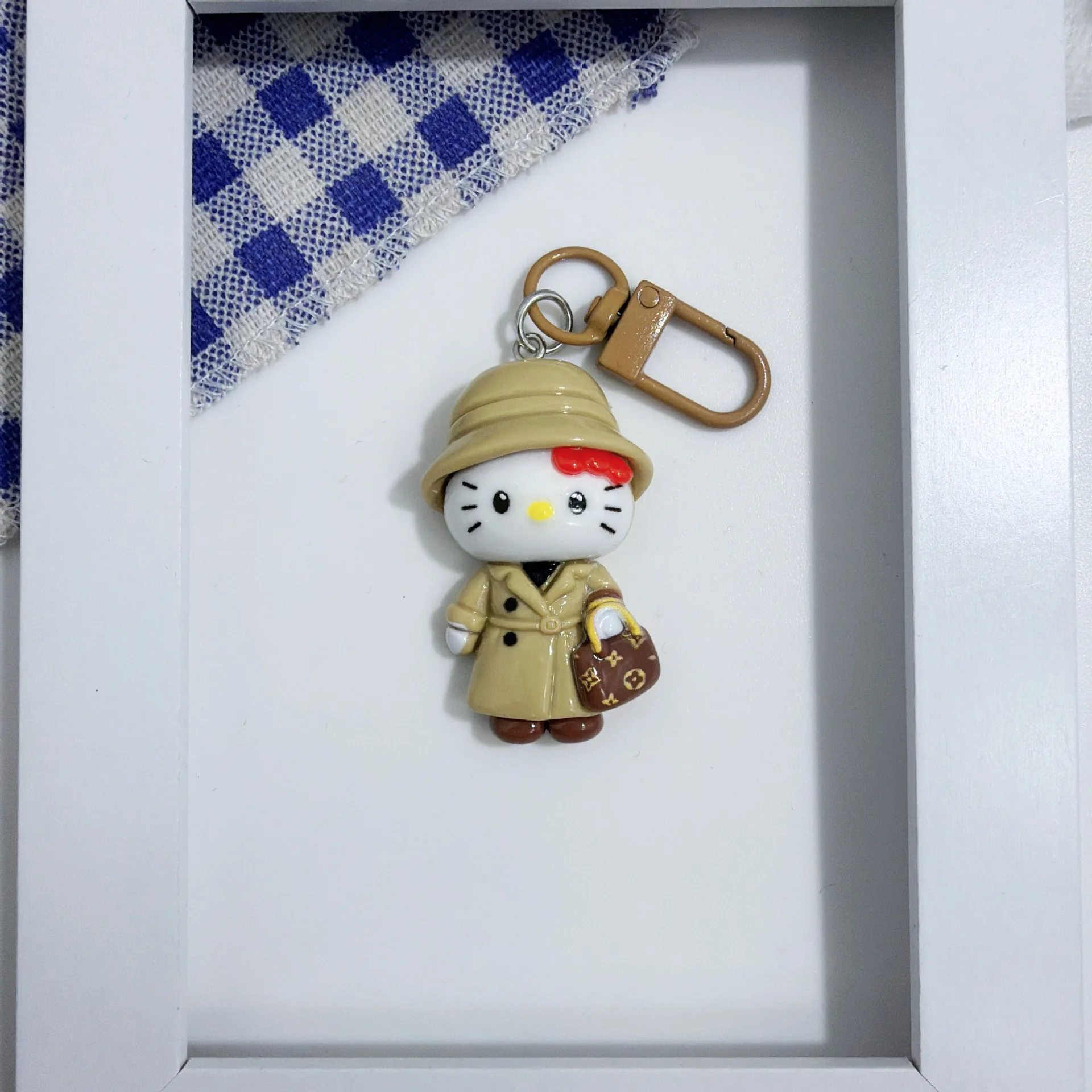 Cute Hello kitty Keychain Cartoon Hat Wreath Backpack Hanging Chain Gift