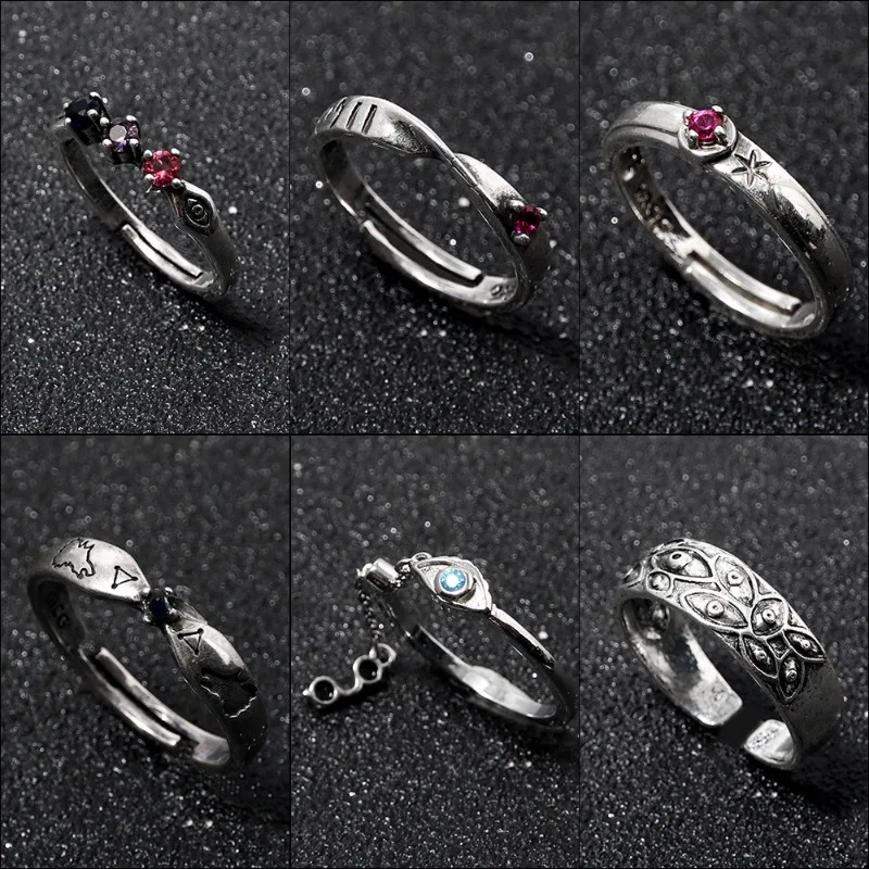 Anime Jujutsu Kaisen Rings Ryomen Sukuna Domain Blue Eyes Devil's Eye Ring Jewelry Opening Adjustable Ring Accessories Gift Toy #2