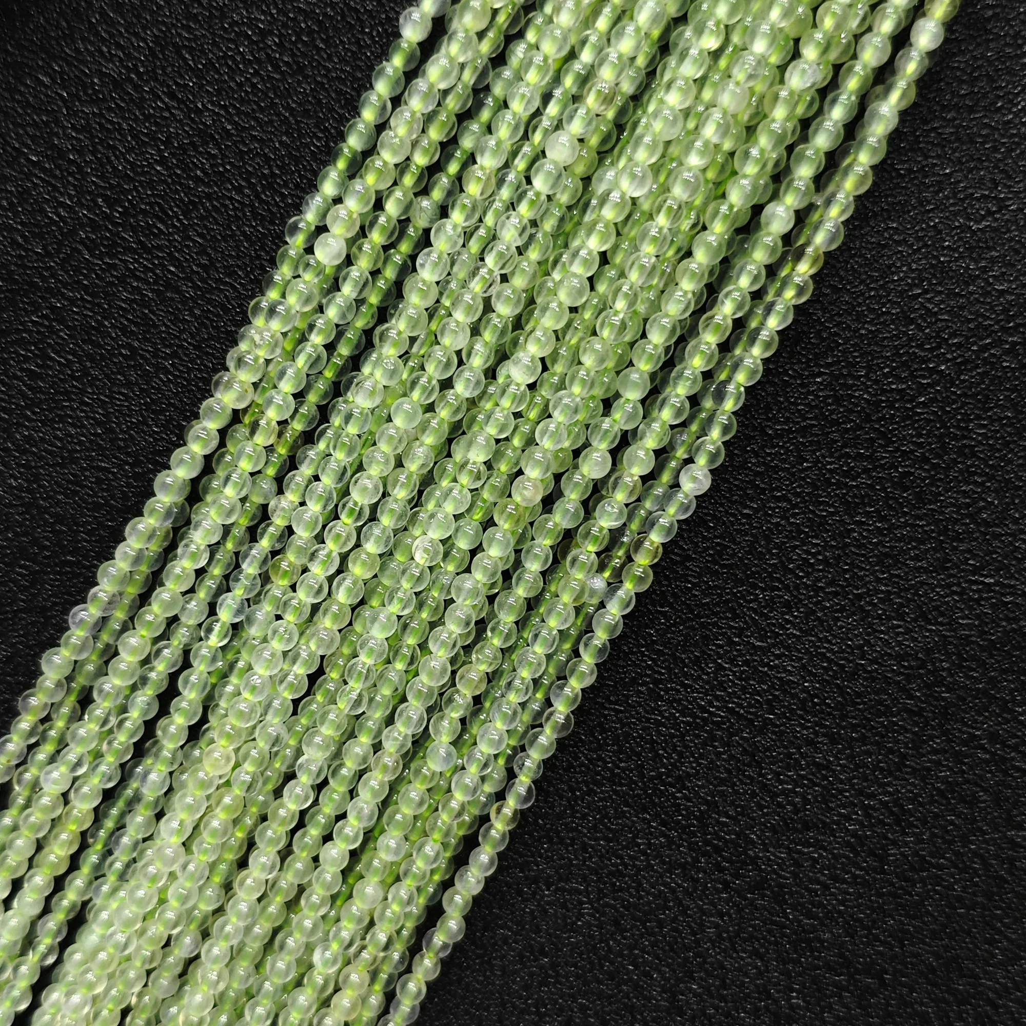 Prehnite Micro Seed Beads Wholesale Smooth Round Loose Gemstone Crystal Strand for DIY Crafting Bracelet Necklace Jewelry