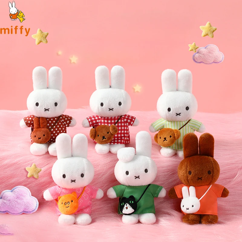Kawaii Miffy Plush Doll Creative Travel Series Cartoon Fluffy Stuffed Toy Backpack Dopamine Anime Accessories Girls Perfect Gift
