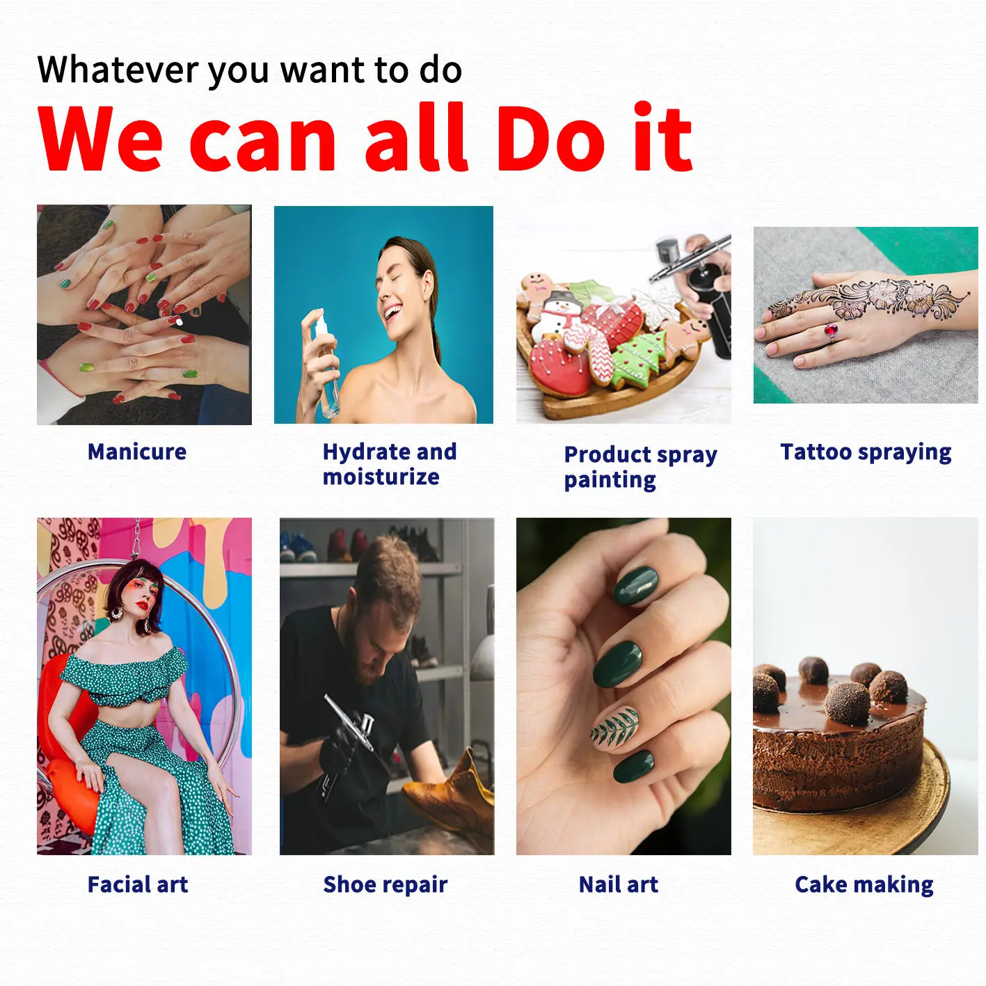 2023 Draagbare airbrushcompressor Professionele draadloze airbrushkit met compressor voor nagels