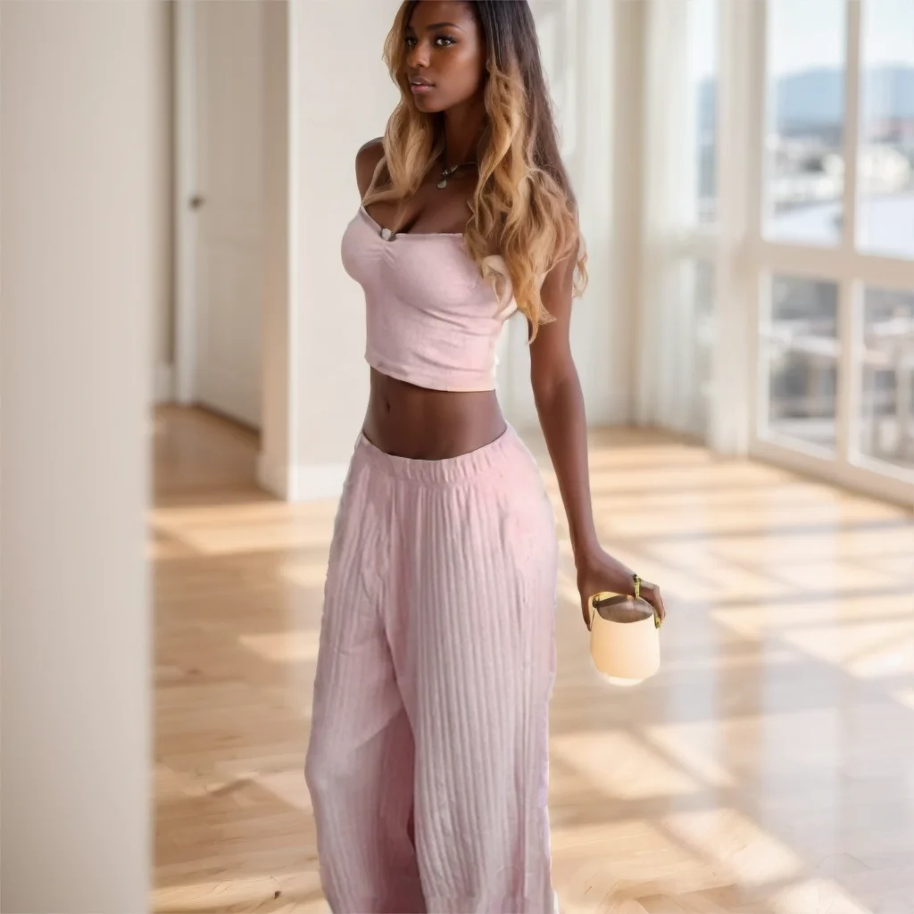 2025 Summer New Arrival Knit Jacquard Camisole Set Comfortable Soft and Breathable Two-Piece Nightwear Women's Loungewear