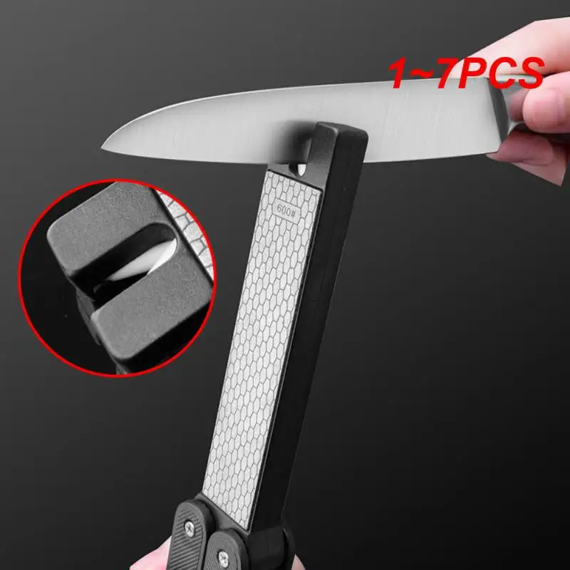 1~7PCS Knife Sharpener Comfortable Grip Asb Handle Outdoor Knives Tool Fan Sharpener Double-sided Design 91g