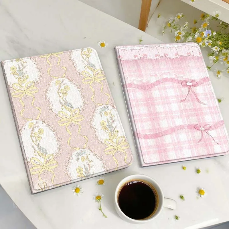 

Cartoon Floral Ribbon Pattern Tablet Case For Huawei Honor MatePad MediaPad Air 5 6 7 11 V6 V7 V8 V9 X9 X8 T10 T10s C5e T5 Gift