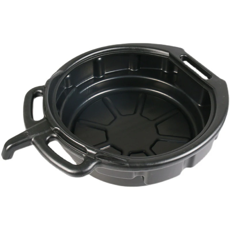 Panela portátil de drenagem de óleo, 10L Plastic Oil Drain Pan Storage com alça, para coletar o óleo em mudanças de óleo, Anti-Freeze, Black