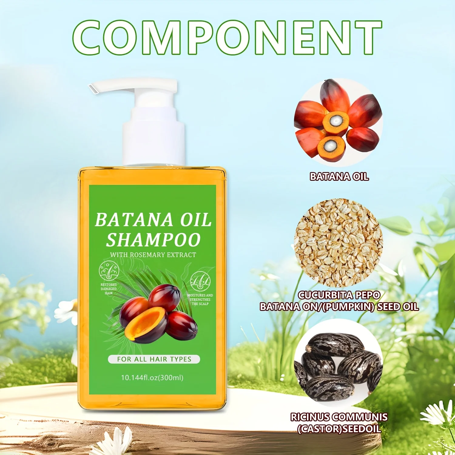 شامبو زيت باتانا - يرطب ويشد الشعر، ويعيد الخيوط التالفة، ويوقف الأطراف المتقصفة والكسر #3