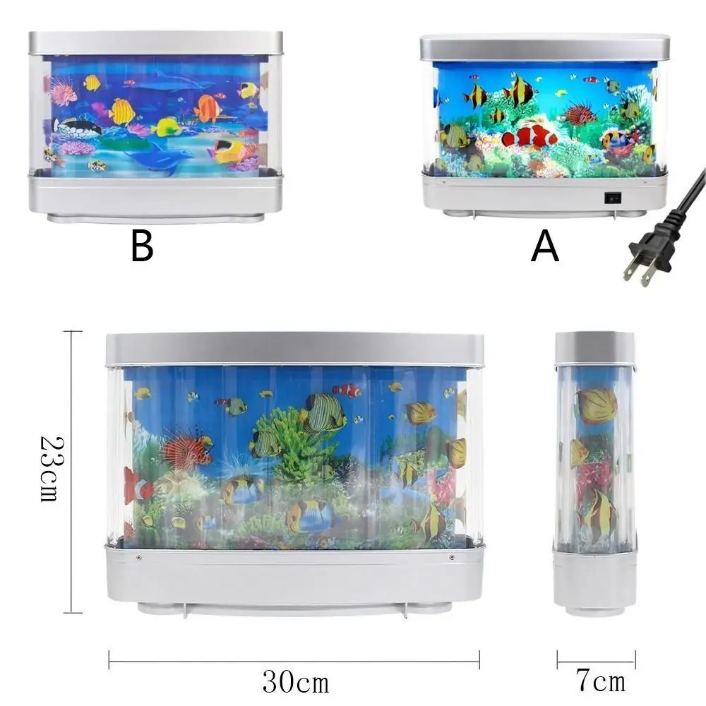 Virtual Ocean Dynamic Simulation Ornamental Fish Lamp Waterproof With Switch Artificial Fish Tank Lamp Cute Plastic