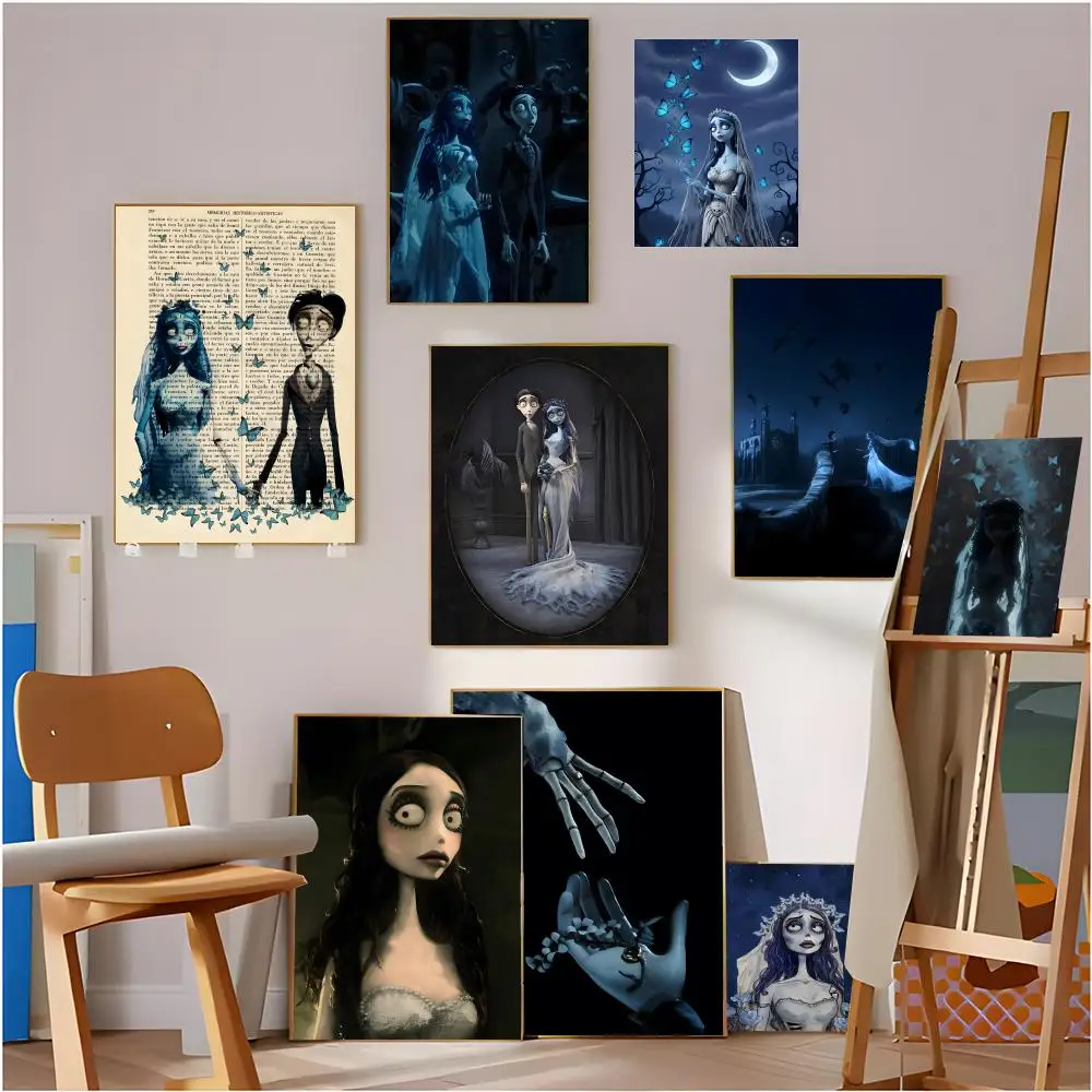 Gothic Corpse Brides Poster Modern art bathroom wall poster waterproof frameless decorative gift