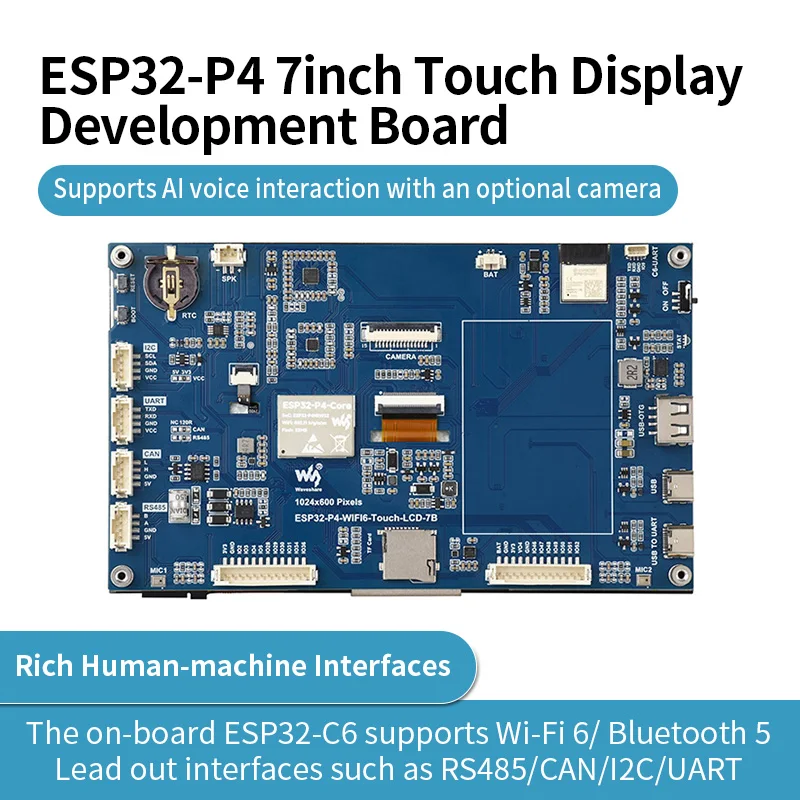esp32-p4-wifi6-7inch-5-point-touch-display-development-board-based-on-esp32-p4-and-esp32-c6-1024-×-600-resolution