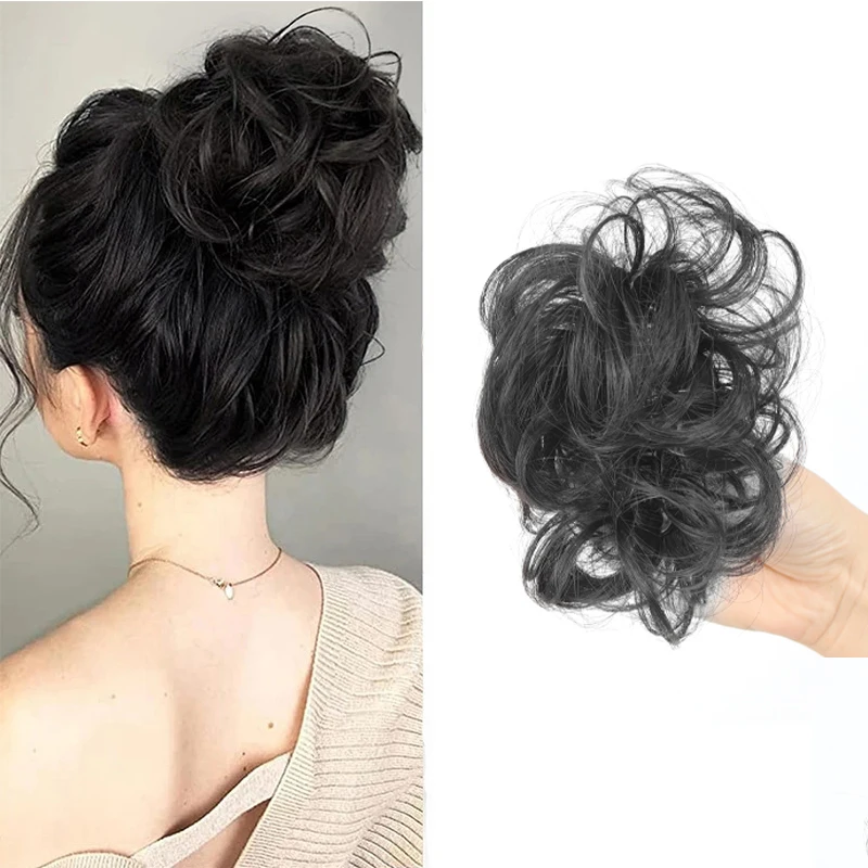 

LUPU Mini Claw Clip in Hair Bun Messy Bun Extension Synthetic Curly Wig Accessory Hair Pieces for Women