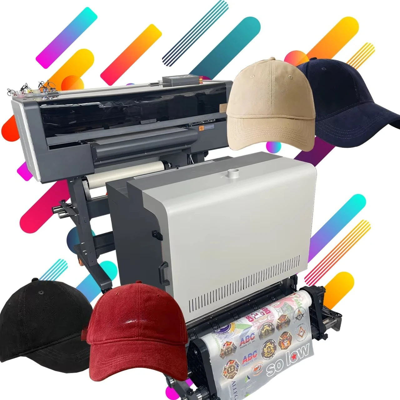 New 9 Colors DTF Printer Transfer Fluorescent 600mm 60cm 3 Heads for Tshirt Clothes Printing Machine 1 Year Warranty