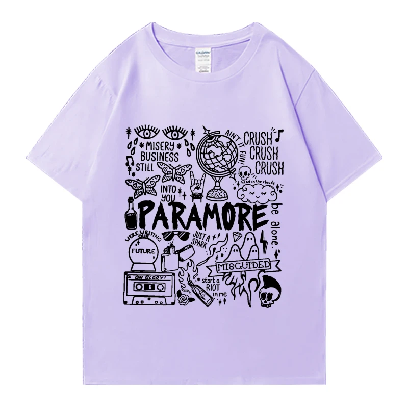 Rockband Paramore Doodle Art Tour Vintage Album 2024 T-Shirts Mannen Vrouwen Vintage Korte Mouw T-Shirt Unisex Pure Otton Tops