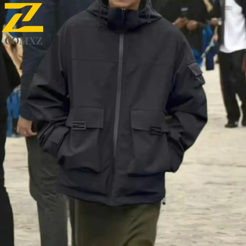 

Workwear Style Sports Jacket Men Fashion Multi Pocket Windproof Rush Coat Outdoor Mountain Versatile Casual Streetwear Jackets