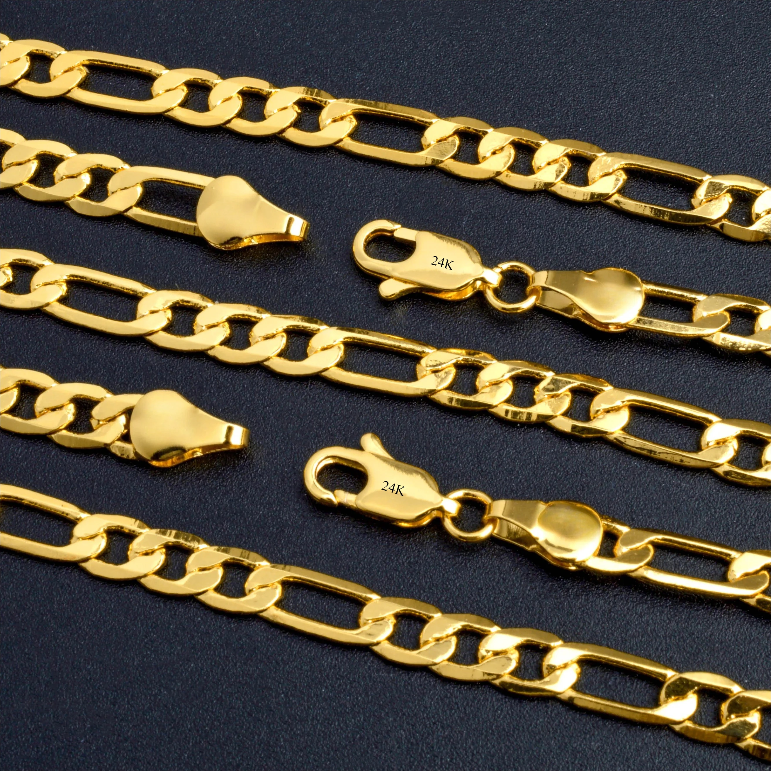 925 sterling silver gold plated necklace width 4mm Cuban chain fashion basic punk men and women choker necklace jewelry gift