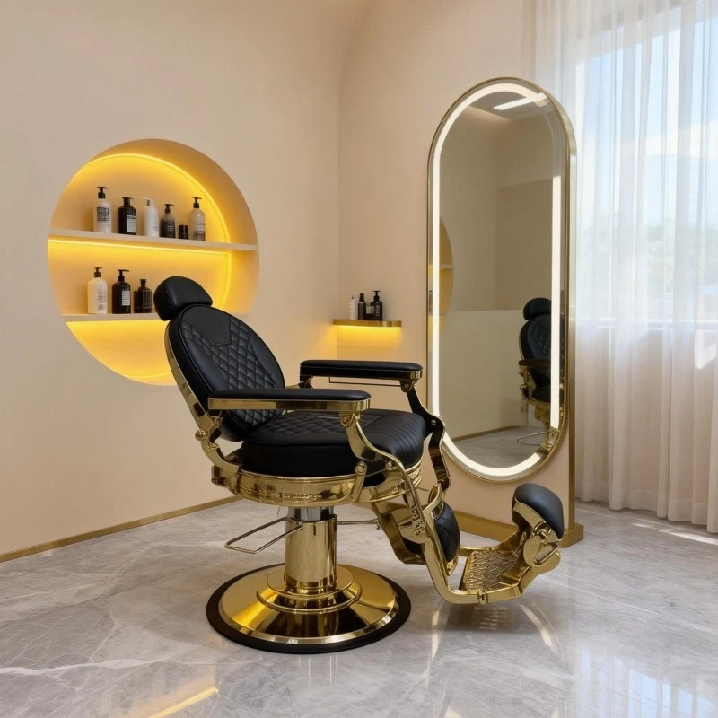 Barber Chair,Salon Barber,-Border Exclusive Hairdressing , Vintage Haircut , Reclining Shaving And Grooming , Salon-Specific Cha