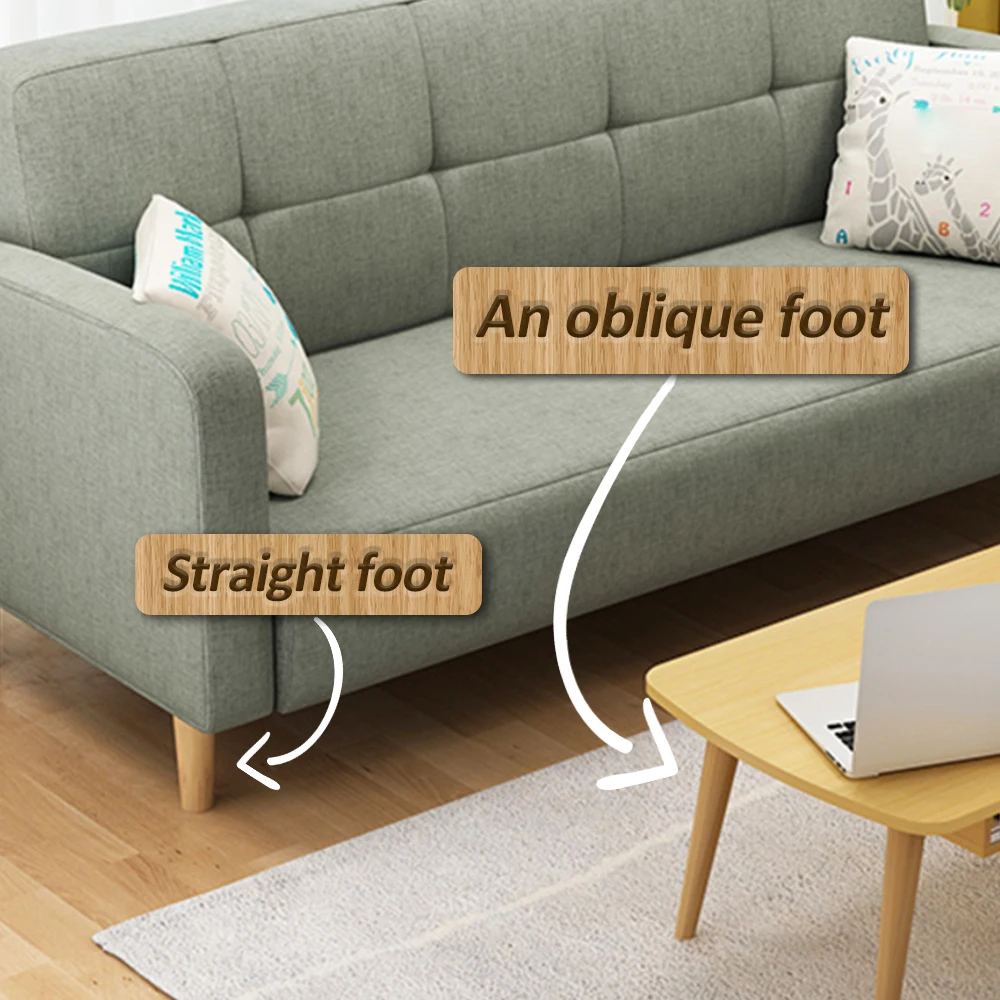 4Pcs Wooden Furniture Legs Solid Furniture Feet Oblique/Straight Table Feet Non-slip Sofa Bed Replacement Feets 8/15/20/25cm image 2