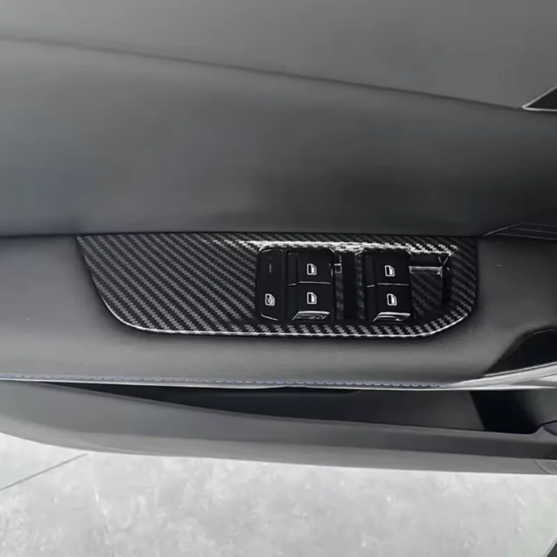 

LHD/RHD Car Window Control Lift Panel Cover Sticker Carbon Fiber 4pcs For MG4 MG 4 EV Mulan 2023 -2024