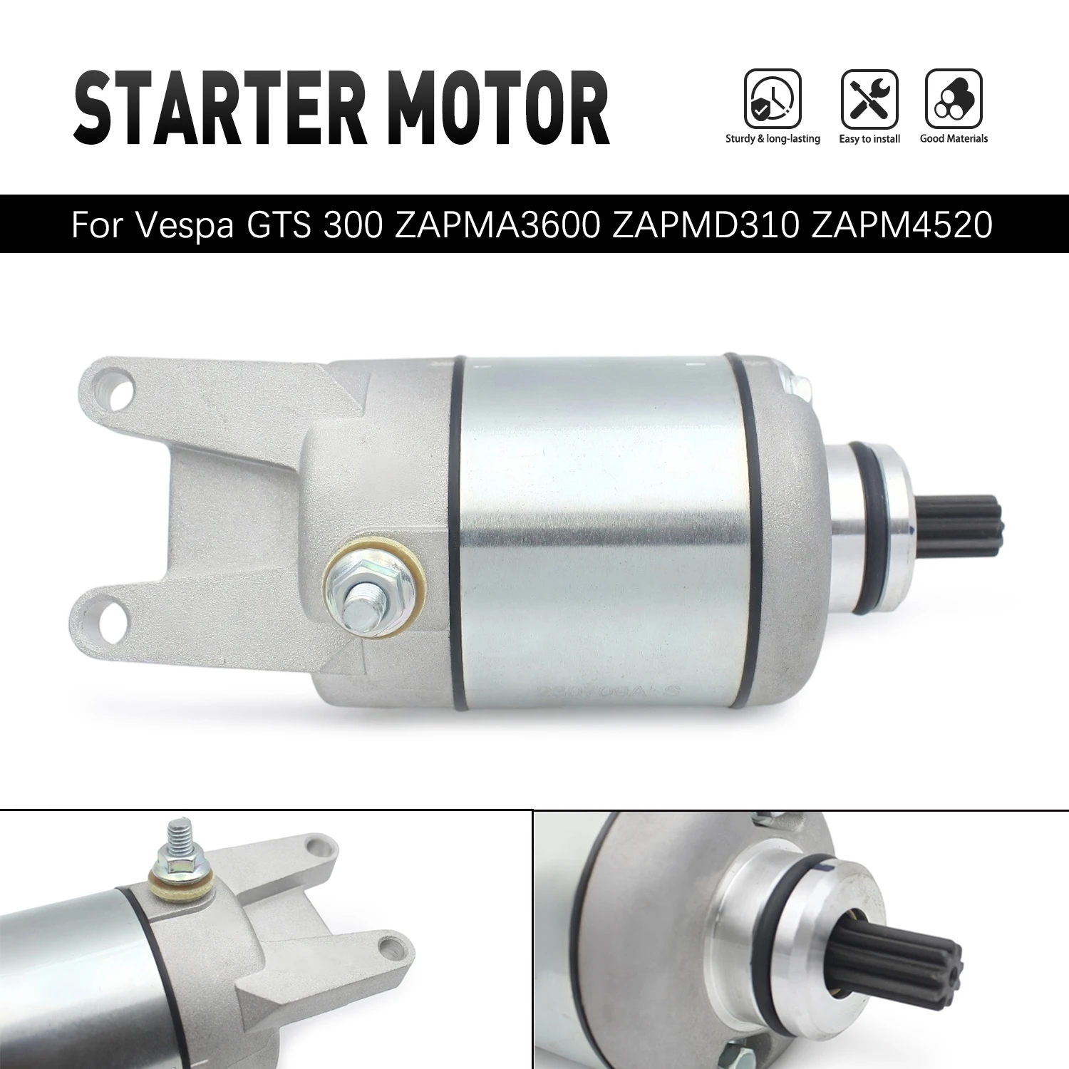 Accessories Moto Starter Motor For Piaggio Beverly 125 300 MP3 Fly 125 3V For Vespa GTS 300 LT 125 GTS 300ie 1A011611R ZAPM45200