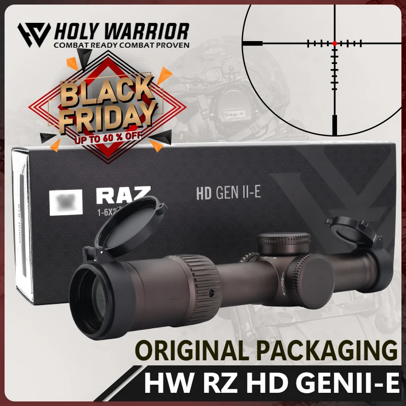 Holy Warrior 2024 RZ HD GEN2-E Tactical Hunting Rifle Optics Riflescope 1-6x24mm LPVO Scope with Full Original Pakcaging Box