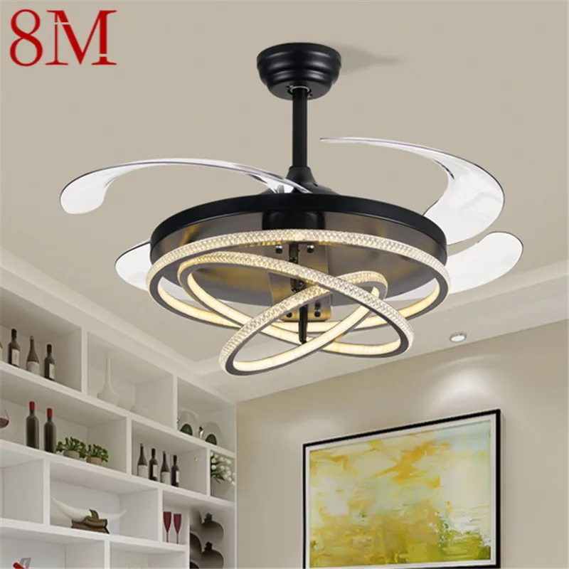 

8M Ceiling Fan Light Modern Living Room Invisible Fan Light Fashionable And Simple Restaurant Bedroom