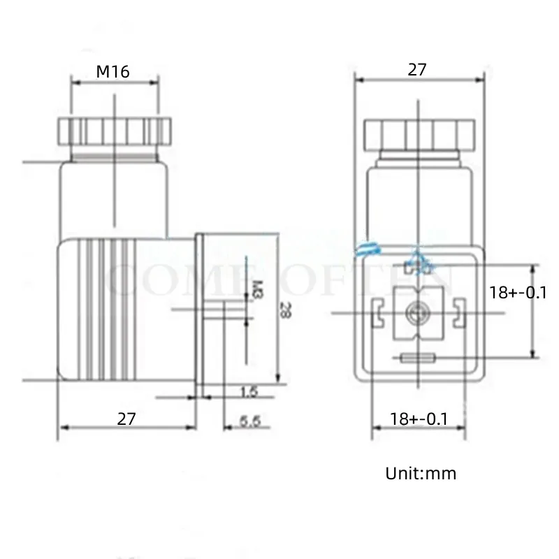 Magnetventil DIN43560A Full Wave Rectifier Ac220 or AC24V Hydraulic Solenoid Valve Plug Input Ac Output Dc Ac To Dc Indicator Hydraulik — Detail 4