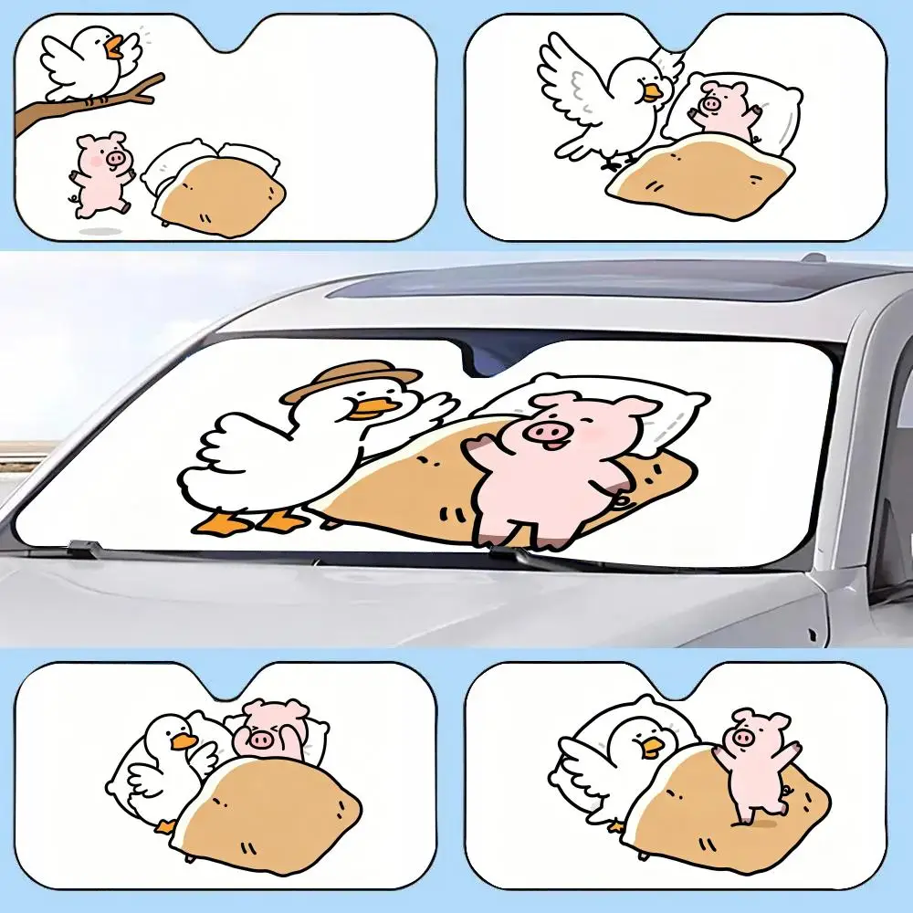 

Little Pigeon Duck Sun Visor Car Windshield Sunshade | Reusable Aluminum Foil UV Heat Insulation Sun Visor Cover