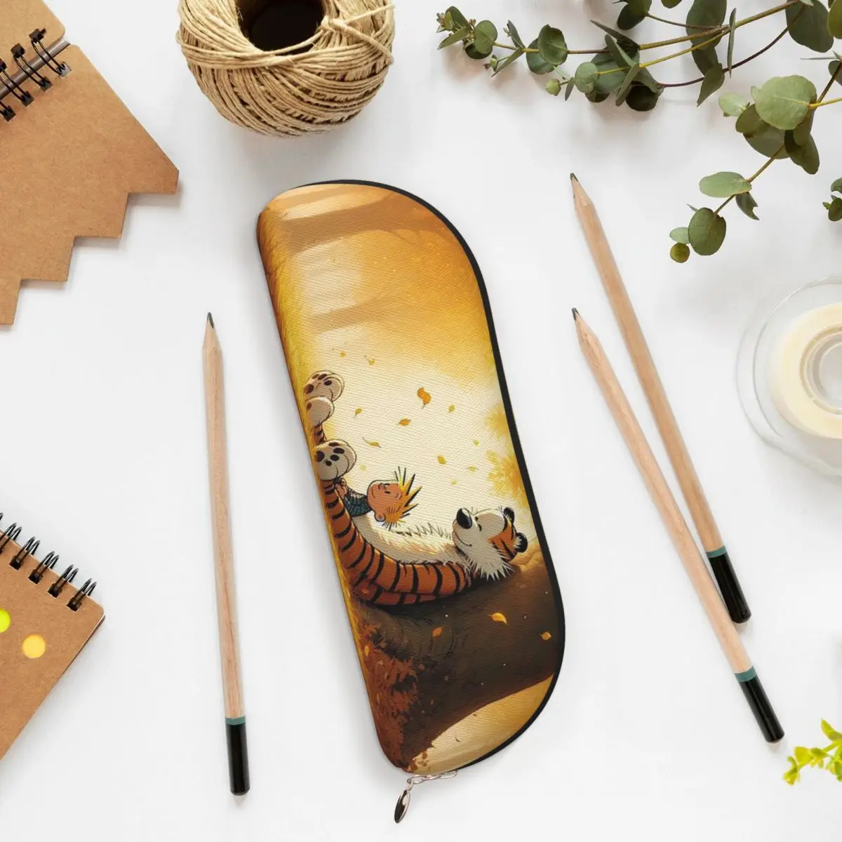 캘빈 호브스 클래식 연필 케이스 펜 홀더 보관 문구 용품 대형 보관 펜 상자 연필 가방 소년 소녀 학교