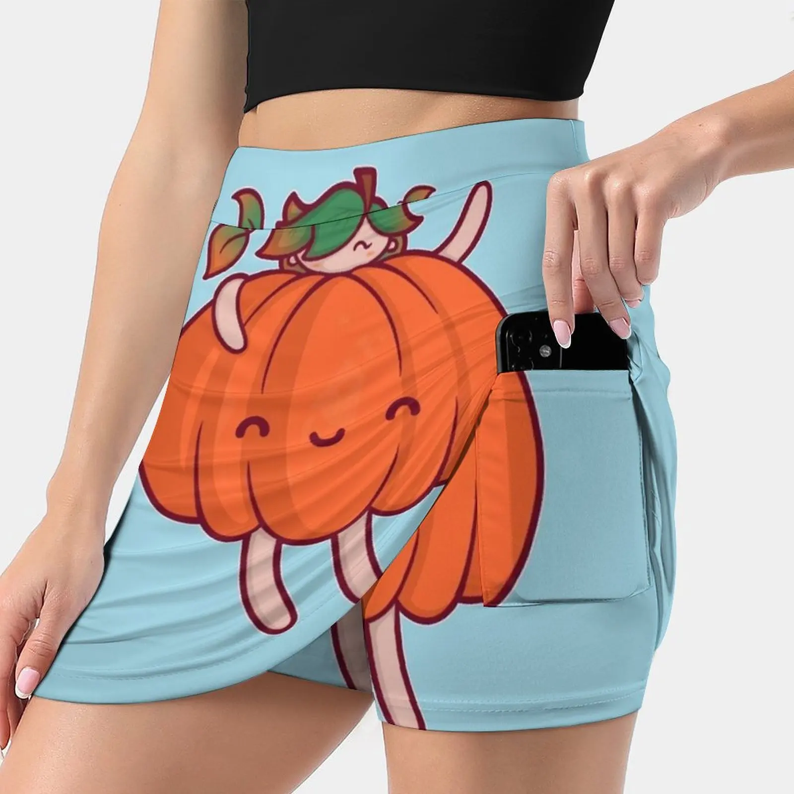 Pumpkin Sprite Women's skirt Y2K Summer Clothes 2022 Kpop Style Trouser Skirt With Pocket Pumpkin Pumpkins Cute Pumpkin Pumpkin