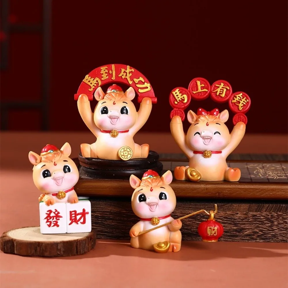 لطيف 2026 الحصان العام التميمة الراتنج سنة الحصان الحصان أرقام زخرفة نابض بالحياة الزخرفية تمثال الحصان السنة الصينية الجديدة #1