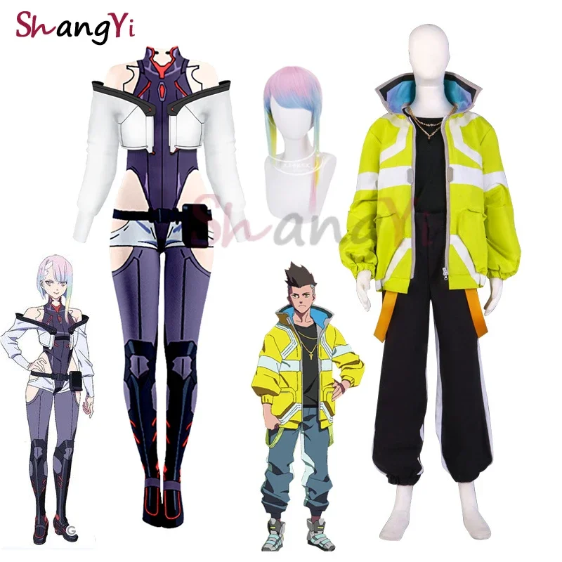 

Anime Cyberpunk Edgerunners Cosplay Lucy David Martinez Cosplay Costume Wig Jumpsuit Women Jacket Tshirt Pants Belt Necklace Set