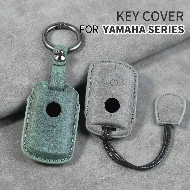Motor Remote Key Fob Case For Yamaha Nmax 2021/2022 NVX NVX155 XMAX XMAX300 QBIX AEROX JAUNS Keychain Leather Holder Accessories