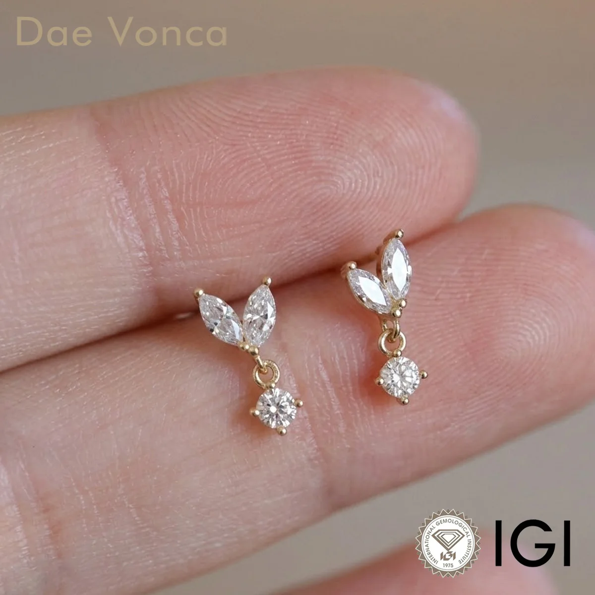 

Серьги-гвоздики из чистого золота 9K/14K/18K с бриллиантами, созданные в лаборатории, классические серьги-гвоздики с выращенными в лаборатории бриллиантами Marquise, изысканные ювелирные изделия для женщин