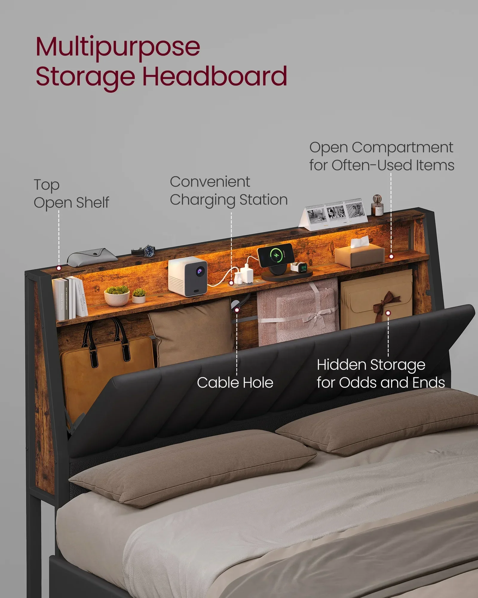 'queen size bed frame with storage drawers and led lights queen bed frame and headboard