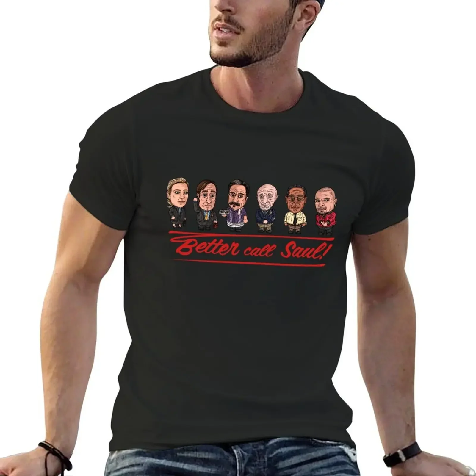 Better Call Saul Season 6 - Bobble Head Chibi Characters T-Shirt tops graphic shirts anime tshirt plain black t shirts men