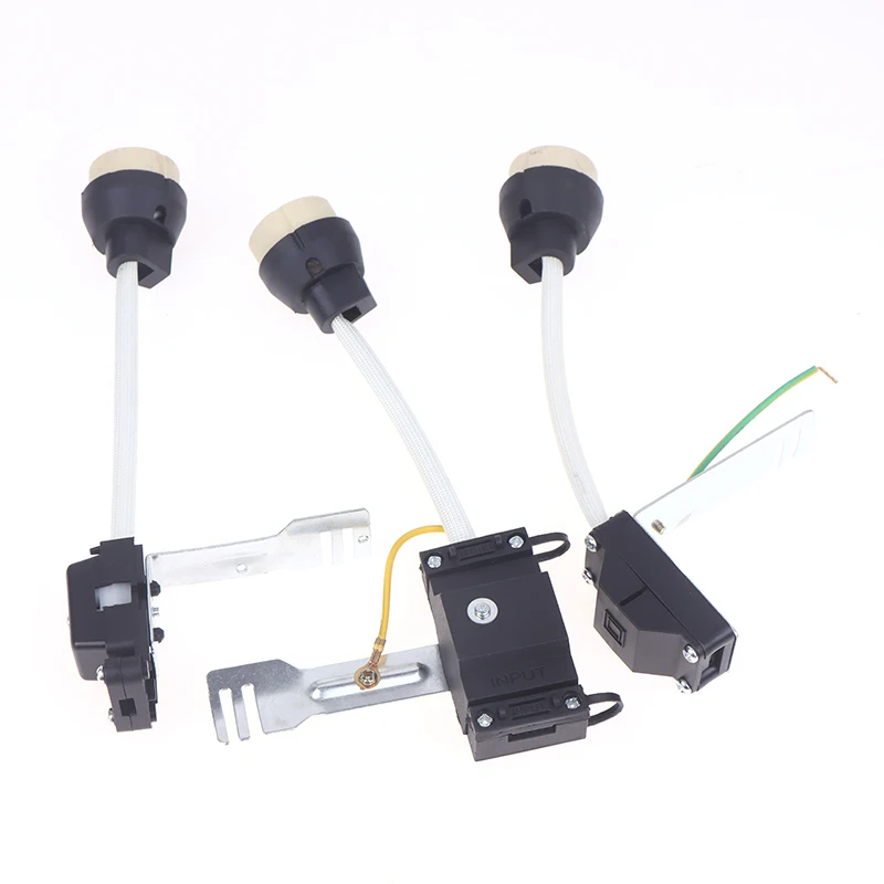 Ceramic Base And Terminal Block with Cable And Insulating Sleeve for GU10 LED Bulb Lamp Holder Halogen Socket Bridge