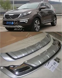 car accessories for Kia Sportager 2011 2012 2014~2017 ABS Chrome Front +Rear Bumper Guard Protector Skid Plate 2pcs/SET